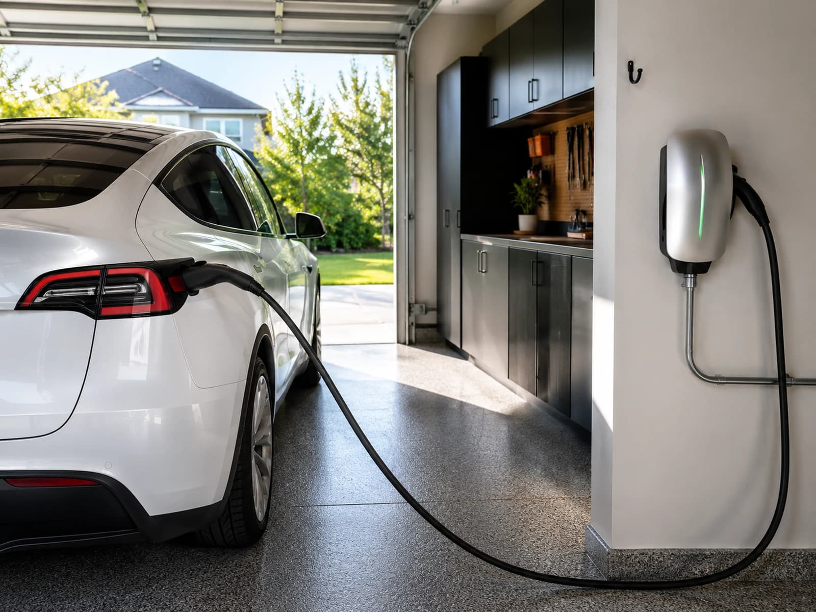Electric vehicle charging at a home charger