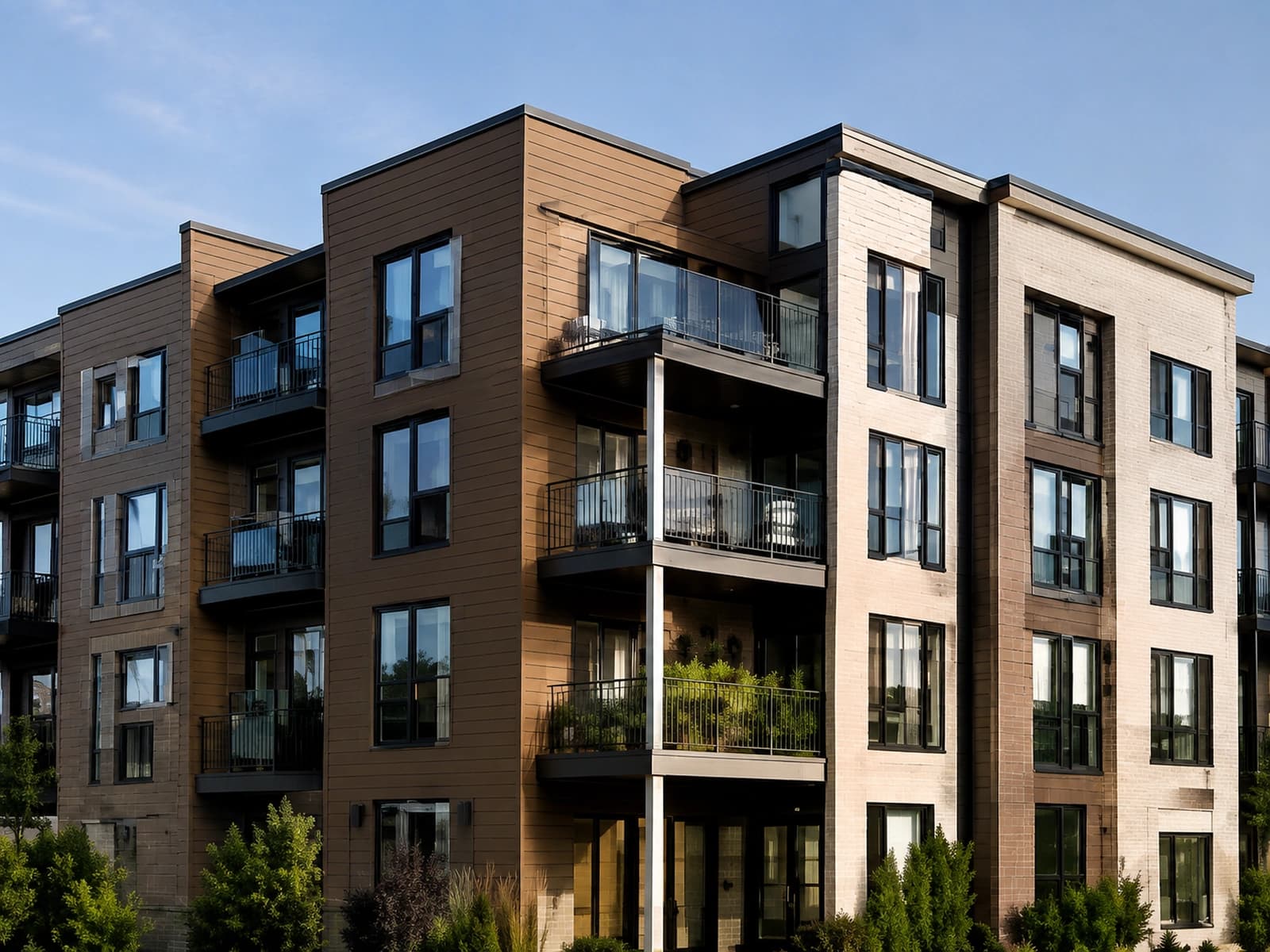 Apartment building with rooftop solar