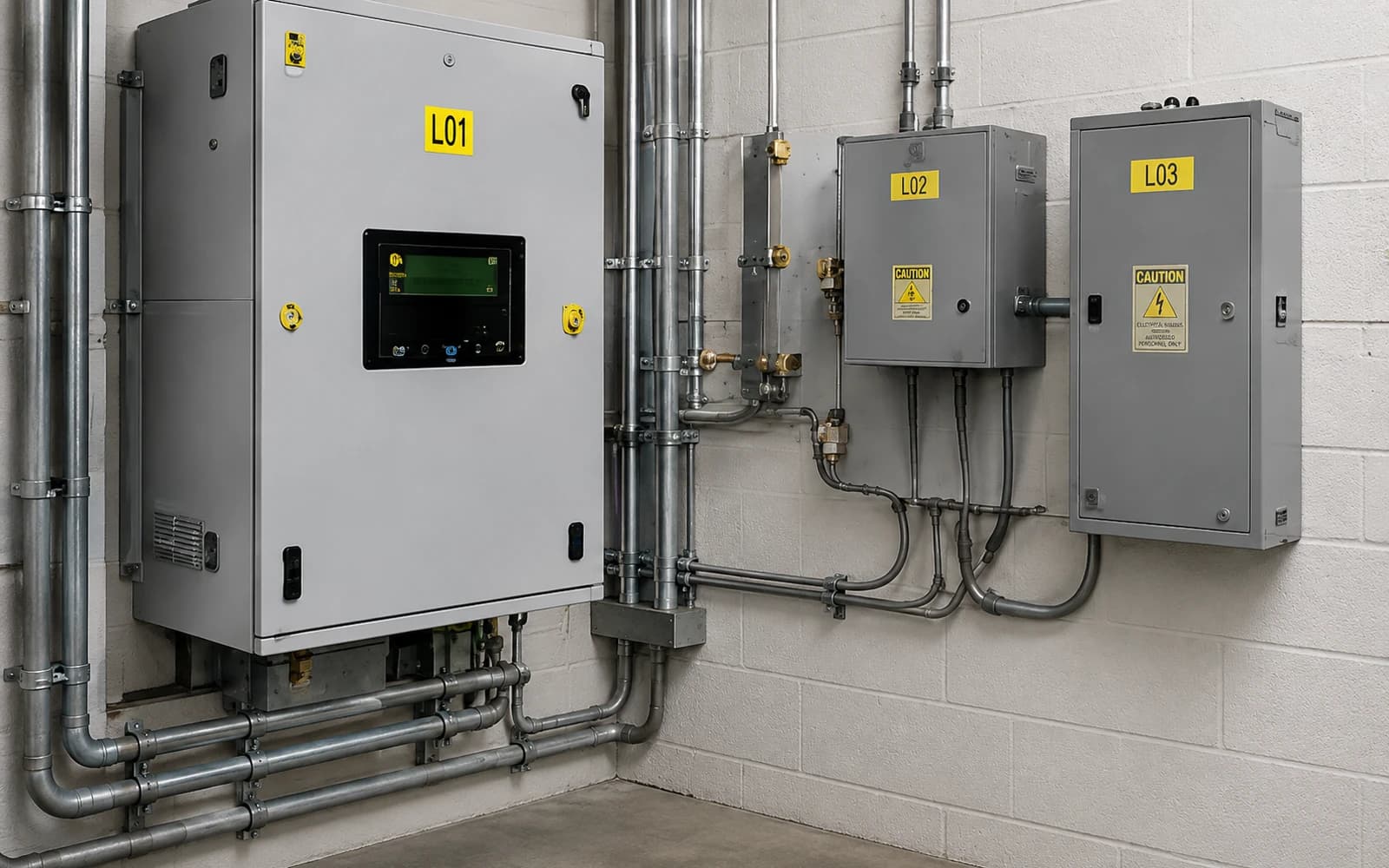 Electrical room with battery storage and metering equipment